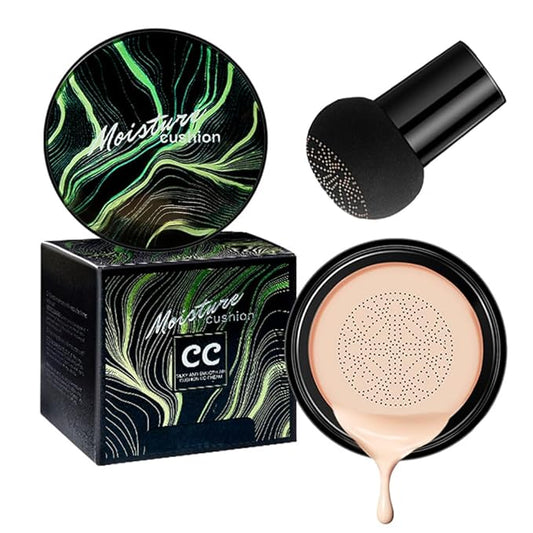 GL-Turelifes Mushroom Head CC Cream Air Cushion Face Foundation Water Feeling Flawless BB Cream Moisturizing Oil Control,Long Lasting & Smoothing Natural Concealer (#04Nude, 0.53 oz)