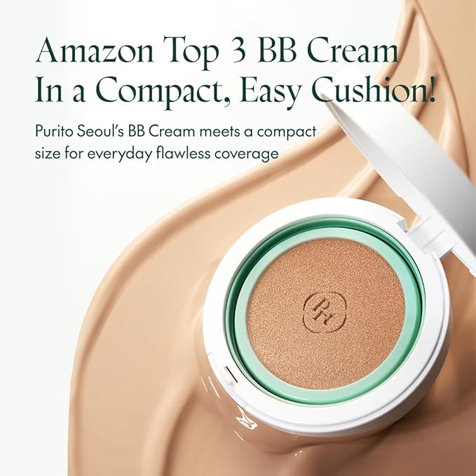 PURITO SEOUL Wonder Releaf Centella BB Cushion #13 Neutral Ivory, Foundation, Korean Centella, Makeup Long Lasting, Flawless Coverage, K-Beauty, 15g, 0.52 fl.oz
