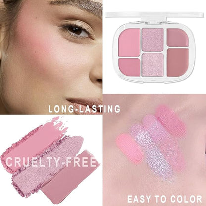 All-in-One Makeup Palette – High Pigment Contour, Blush & Eyeshadow – Matte & Shimmer Finishes – Long-Lasting, Blendable & Lightweight – Professional & Daily Makeup Kit (03#, (Pack of 1))