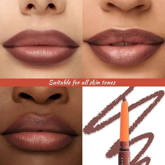 Retractable Matte Lip Liner Pencil, Maroon Plump Lip Liners Long-Lasting Creamy Formula for Shaping & Sculpting lip filler pen, Subtle Touch Velvet Pigmented Crayon Lip Liner 08#