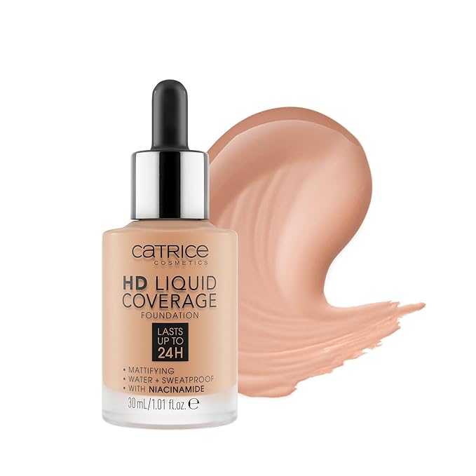 Catrice | HD Foundation 44 & Prime & Fine Dewy Glow Spray Bundle | Full Coverage Makeup | Vegan & Cruelty Free