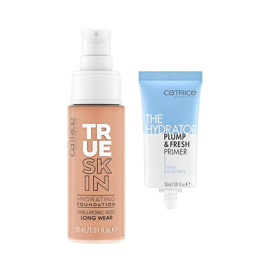 Catrice | True Skin Foundation 33 & The Hydrator Plump & Fresh Primer Bundle | Full Coverage Makeup | Vegan & Cruelty Free