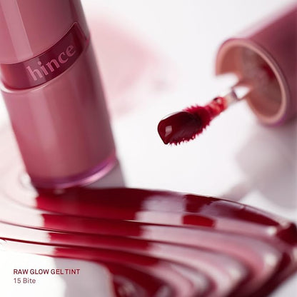HINCE 2PCS Glossy & Dewy Lip Stain, Pink Pepper & Bite Raw Glow Gel Tint, Non-Sticky & Hydrating, Long-Wearing Vegan Lip Tint, 0.13 fl.oz. (PINK PEPPER, BITE)