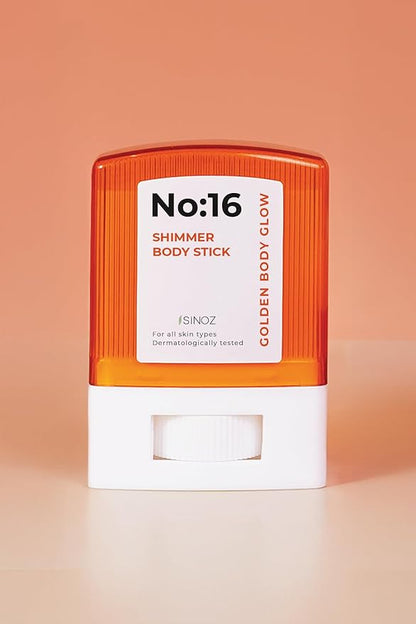 No:16 Shimmer Stick | Face & Body Moisturizer | 16 Precious Oils | Lightweight, Non-Greasy Feel | Cheesecake Scent | Pearlescent Glow | 0.3 Fl Oz