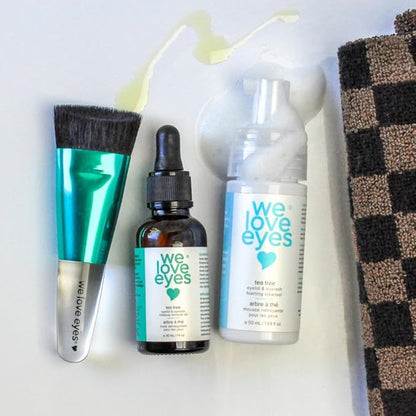 We Love Eyes - Tea Tree Oil Eye Makeup Removal System - Limit unnecessary lash and brow loss when removing eye makeup