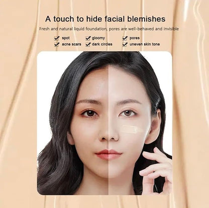 30ml Waterproof Foundation Full Cover Face Base Liquid Foundation Soft Matte Concealer Primer Base Makeup Color Correcting Whitening Cream Facial Concealer # Natural