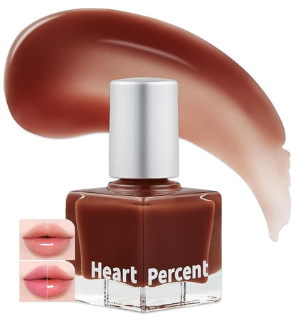 Heart Percent Dote On Mood Top Coating Lip Plumper, High-Shine Glossy Finish Cool to Warm Tone Changing Lip Gloss 01. Warm Changer