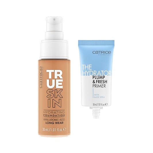 Catrice | True Skin Foundation 70 & The Hydrator Plump & Fresh Primer Bundle | Full Coverage Makeup | Vegan & Cruelty Free