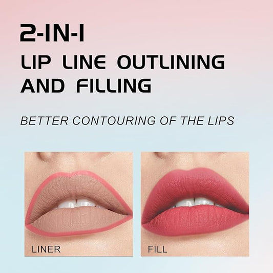 YOUNG VISION 6-Pc Lip Liner Set, Gourd-Shaped Precision Tip, Long-Lasting, Smudge-Proof, Easy Glide Nude Matte Lip Contour for Women, Perfect for Precise Lip Definition, Gift Set