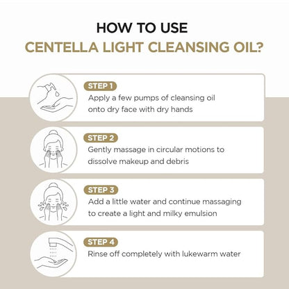 SKIN1004 Madagascar Centella Light Cleansing Oil 6.76 fl.oz, 200ml | Gentle Oil Cleanser for Face, Korean Facial Cleanser, Double Cleansing