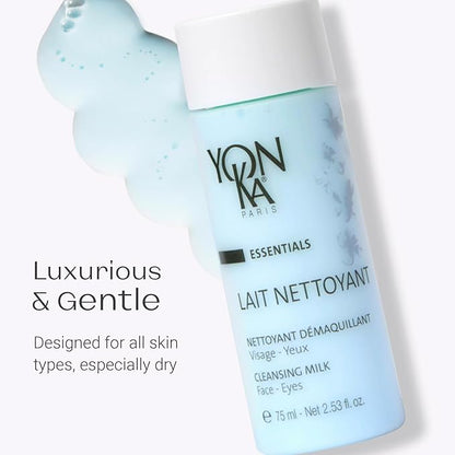 Yon-Ka Lait Nettoyant Facial Cleanser, Gentle Milk Cleanser & Makeup Remover, Daily Plant Based Wash, Moisturize and Balance Skins pH, All Skin Types, Paraben-Free (2.5 oz)