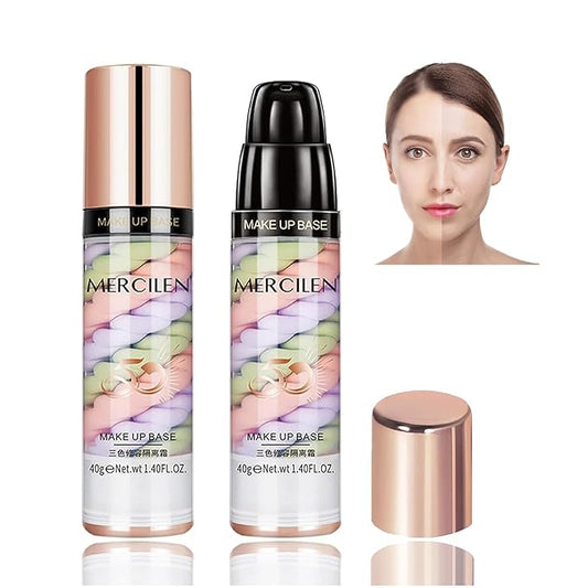 Primer Face Makeup Base, Color Corrector 3 In 1 Isolation Cream, Makeup Primer Skin Tone Correcting, Face Primer for Makeup Brightening Primer, Oil Control Hide Wrinkles and Fine Lines