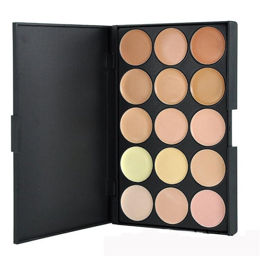 15 Colors Hydrating Cream Concealer Palette, Pure Vie Long Lasting Full Coverage Correcting Concealer Palette Foundation Camouflage Makeup Contour Kit for Conceals Corrects Dark Circles Acne Blemish#2