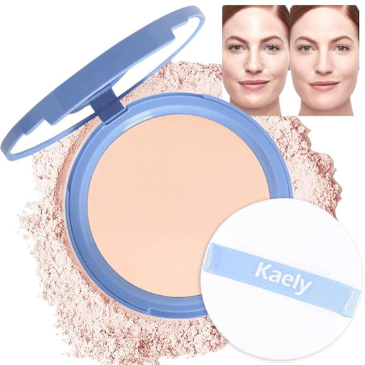 evpct Oil Control Pressed Face Powder Compact for Women, Translucent Setting Powder Makeup Foundation for Women, Waterproof Long Lasting Lightweight, polvo compacto de maquillaje, 20 Ivory