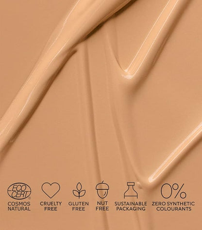 MÁDARA Organic Skincare | SKINONYM Semi-Matte Peptide Foundation, #40 SAND, 30ml – Boosted by collagen-supporting peptides, Semi-matte finish, Adapts to the skin's texture, Ecocert certified.