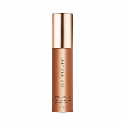 JLO BEAUTY That Star Filter Complexion Booster Highlighter & Bronzing Drops, Rich Bronze, 1 fl oz, For Body & Face, Makeup Primer with Vitamin E, Lightweight Shimmer Sheer Formula, Dewy, Glowy Skin