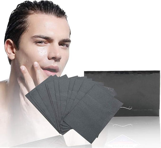 Oil Control Paper, 80Pcs/pack Men Blotter Face Oil Control Absorbing Paper Blotting Tissues, Oil Blotting Paper Sheets, Oil Absorbing Facial Sheets, Portable Blotting Papers for Face and Nose