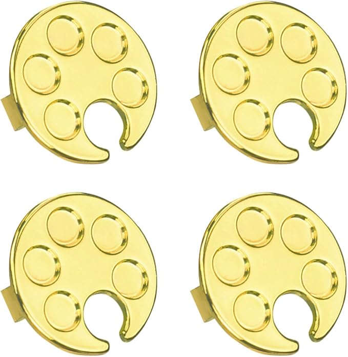 4 Pack Mini Nail Paint Art Palette Finger Rings Metal Manicure Palette Tools Makeup Palettes (Gold)