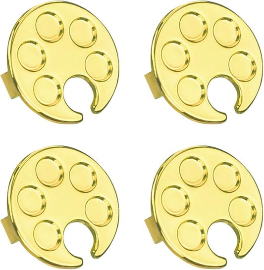 4 Pack Mini Nail Paint Art Palette Finger Rings Metal Manicure Palette Tools Makeup Palettes (Gold)