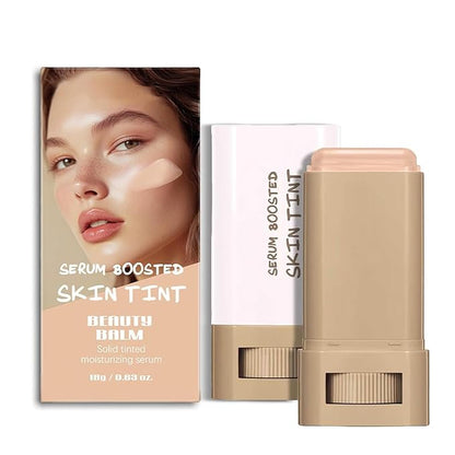 2 Pcs Foundation Stick Beauty Balm Serum Boosted Skin Tint Solid Tinted Moisturizing Serum Contour Stick Foundation for Women Natural Finish Makeup(5, 5)