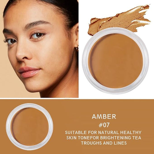 Kaely Cream Pot Concealer Full Coverage Makeup Set, Under Eye Brightener Color Correcting Concealer for Dark Circles, Waterproof Foundation Palette with Brush, Eye Ring Corrector de ojeras, 07