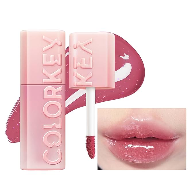 COLORKEY 3D Plump Oil Lip Gloss, High-shine Finish, Lip Tint, Moisturizing, Non-Sticky, Clear and Natural, Glassy Shine (G08 Moonlight, 3ml)