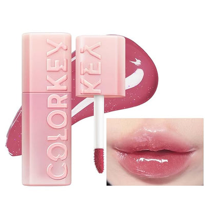 COLORKEY 3D Plump Oil Lip Gloss, High-shine Finish, Lip Tint, Moisturizing, Non-Sticky, Clear and Natural, Glassy Shine (G08 Moonlight, 3ml)