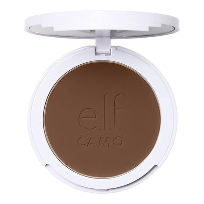 e.l.f. Camo Powder Foundation, Lightweight, Primer-Infused Buildable & Long-Lasting Medium-to-Full Coverage Foundation, Rich 620 W