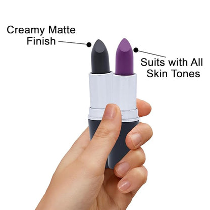 Matte Bullet Long Wear Lipstick - Vegan and Cruelty-Free - Smudge and Waterproof Matte Lipstick with Moisturizing Formula - All Day Comfort - (Obsidian Charm #29)