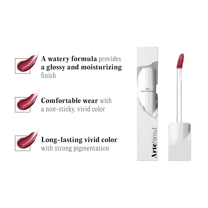 Dewy Fit Tint – 8 Colors | Non-Sticky, Buildable Shine with Vivid Color | Long-Lasting & Moisturizing for a Plump, Glossy Finish | K-Beauty Lip Color (#003 Rose De Rose, 0.1 Fl Oz)
