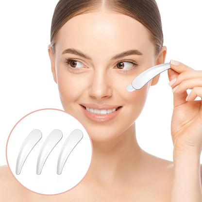 3Pcs Mini Makeup Spatula, Reusable Cosmetic Cream Spatulas Spoon, Skincare Scoop Applicator Massage Beauty Tools for Mixing and Sampling Face Eye Cream