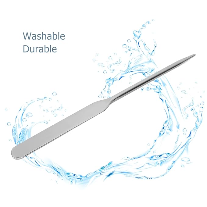 Stainless Steel Makeup Spatula, Liquid Spatula Stainless Steel Ergonomic Nail Art Stirring Tool Makeup Artist Makeup Tool Makeup Mixing Palette Makeup Plate for