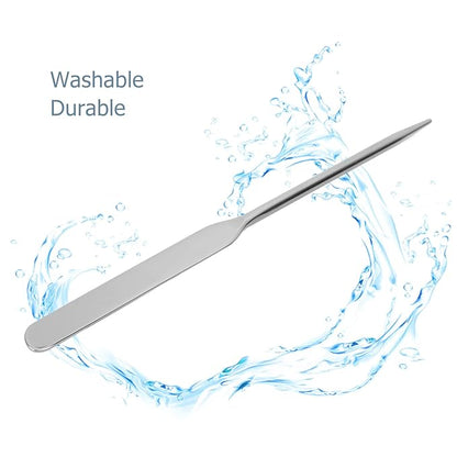 Stainless Steel Makeup Spatula, Liquid Spatula Stainless Steel Ergonomic Nail Art Stirring Tool Makeup Artist Makeup Tool Makeup Mixing Palette Makeup Plate for