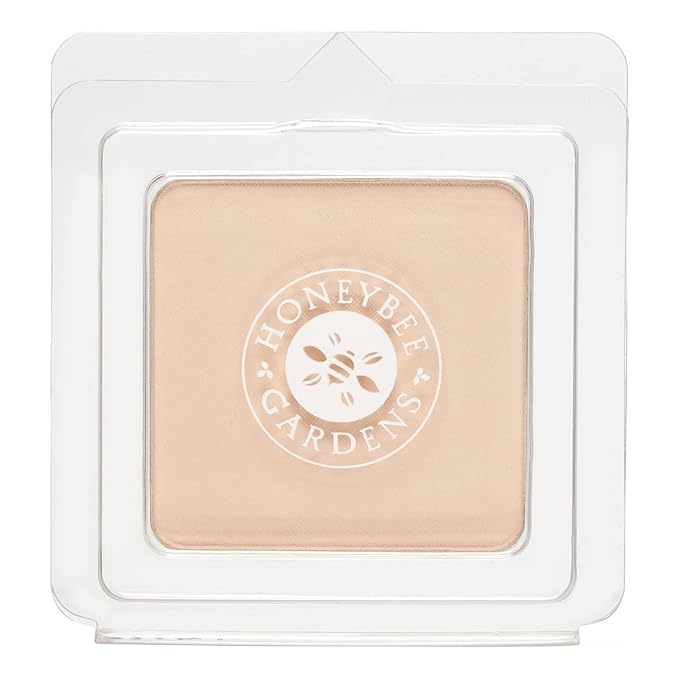 Honeybee Gardens Pressed Mineral Powder Foundation Refill, Geisha, Pale, Cool Shade, Adjustable Coverage, Natural Finish, With Botanical Extracts And Vitamin E, 7.5g