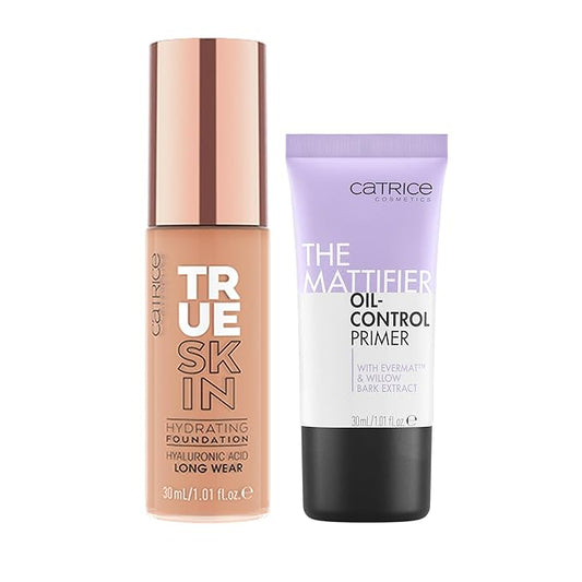 Catrice | True Skin Foundation 65 & The Mattifier Oil-Control Primer | Full Coverage Makeup | Vegan & Cruelty Free