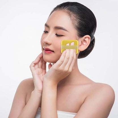 200 Oil Blotting Sheets With Mirror & Puff - Portable Oil Control Film for Face, Not Destroy Base Makeup - Oil Absorbing Sheets for Women & Men On The Go (Chamomile, 200)