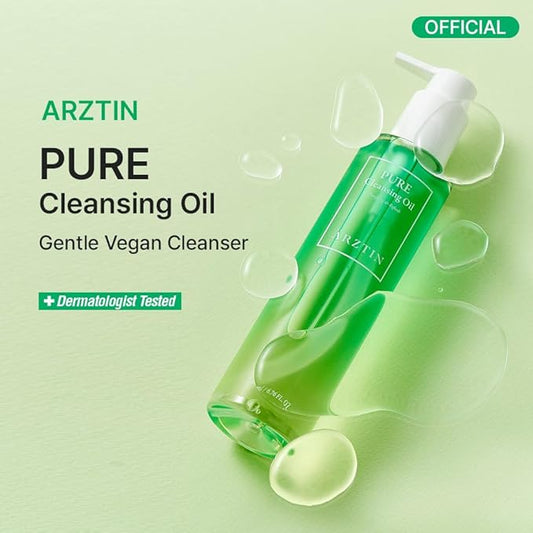 Pure Cleansing Oil, 6.76 fl. oz. Mild Makeup Blackhead Cleanser, Gentle Moisturizing facial Remover, Vegan Daily Natural Oil Removal, Korean skincare