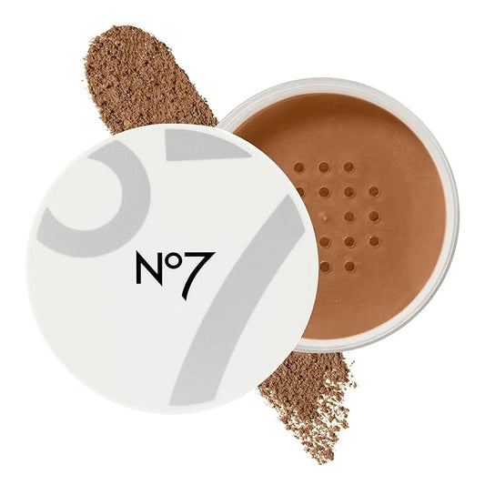 No7 Flawless Finish Loose Powder - Deep - Loose Finishing Powder - Makeup Setting Powder with Matte Finish for All Skin Tones - All Skin Types Including Oily Skin (0.71 oz)