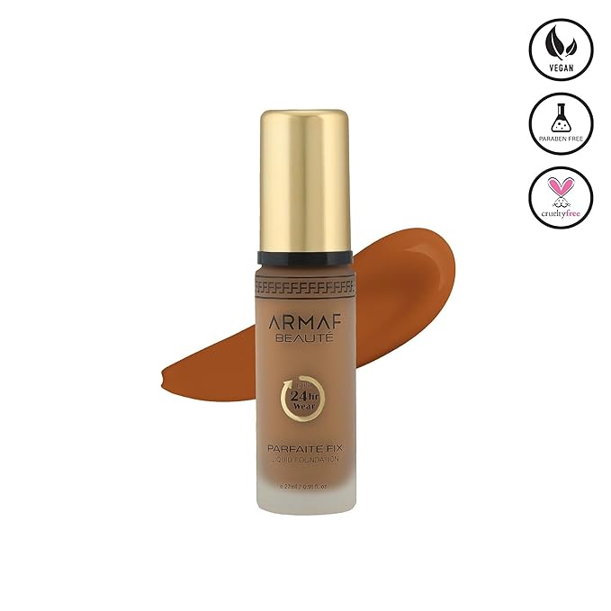Armaf Beauté Parfaite Fix Liquid Foundation Makeup - Water Resistant, Lasts Up To 24 Hours | Mocha, 27 ml/0.91 fl.oz