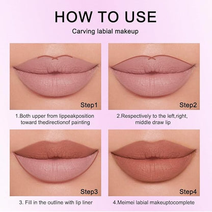 1PCS Retractable Lip Liner Pencils, Nude Pink Matte, High Pigmented Natural Lip Makeup Pencils, Non-transfer, Waterproof, Long-lasting Lipstick Pencil, Not Easy to Fade Lip Gloss Pen. 01
