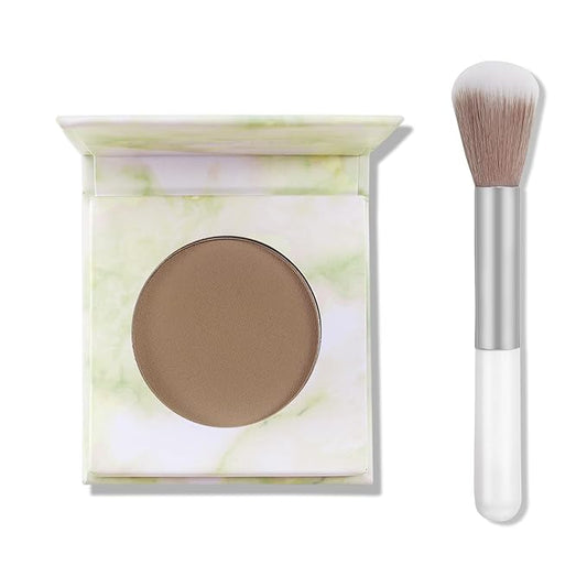 Matte Contour Palette - Face Sculpting Grey Contour Powder for Light Fair Skin, Cool Toned Face Bronzer Makeup Contouring, Buildable Matte Bronzer - 02#Dark Brown