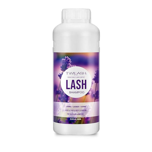 600ml Lash Shampoo Bulk, Eyelash Cleanser for Extensions, Safe Makeup Remover, Non-irritating or Burning Formula Eyelid Foaming Cleanser Best for Professional Salon and Home Use (Lavender)