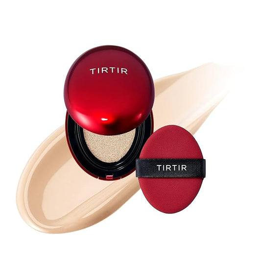 [*Mini Size*] TIRTIR Mask Fit Red Cushion Foundation | Full coverage, Weightless, Skin fit, Satin Glow Finish, Korean Makeup, beauty, Tattoo cover up, Buildable (#17N Vanilla, 0.15 Fl Oz)