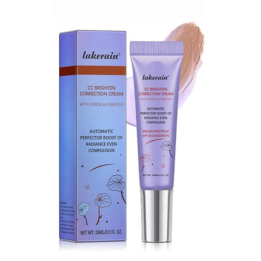 CC Cream, Color Correcting Cream with SPF 25, Even Skin Tone Makeup and Skin Care, Hydrating Serum Coverage Lightweight Foundation, Invisible Pores Concealer (Purple, 0)