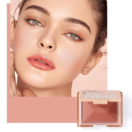 MAEPEOR Powder Blush Lightweight Smooth Blendable Matte Face Blush Highly Pigmented Powder Blusher for All Skin Tones (Color 02)