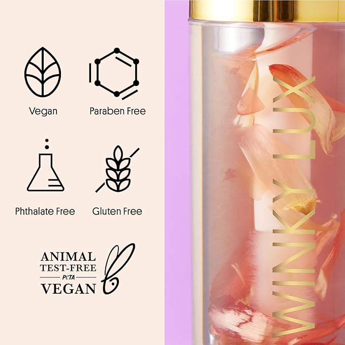 Winky Lux Flower Petal Hydrating Lip Oil - Non-Sticky Lip Gloss for Dry & Damaged Lips, Enhances Shine - Softening Glow Lip Oil - Vegan, Paraben-Free