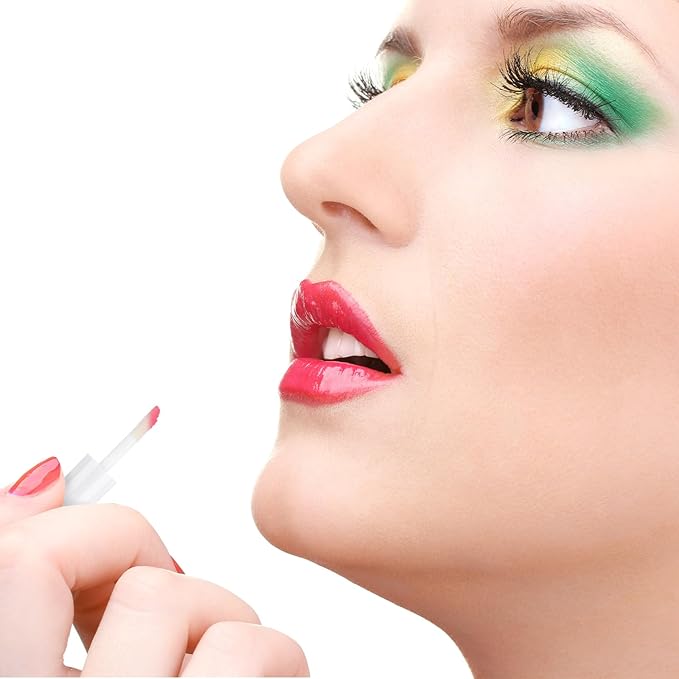 20 Pcs Empty Lip Gloss Tubes 1.2ml Clear Mini Refillable Lip Balm Bottles Lip Gloss Containers with Wand Makeup Containers Bottles for Lipstick Samples Lip Balms Lip Gloss Making Travel Split Charging