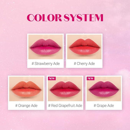 ETUDE Dear Darling Water Tint 3 Color SET (Cherry Ade+Strawberry Ade+Orange Ade, 9g*3) | Vivid Color Lip Stain with Moisturizing Weightless & Non-sticky Finish | Korean Makeup, Perfect for Gift