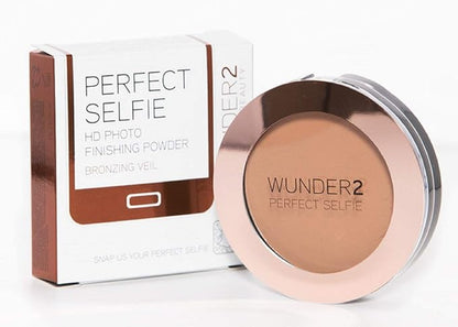 WUNDER2 PERFECT SELFIE Makeup Bronzing Veil HD Photo Finishing Powder Matte For Shine-Free Finish Pressed Compact, Sunkissed Bronzer Contour