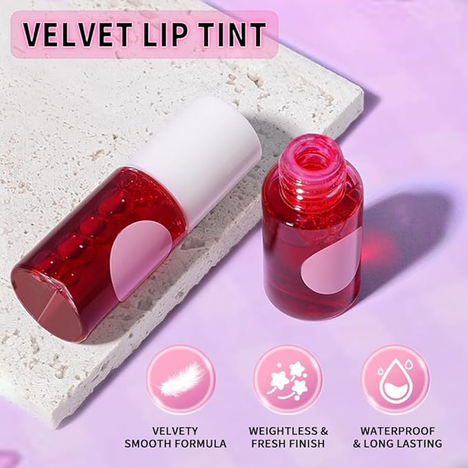 Lip Tint Stain, Lip Glosses, Moisturizing Lip Stain, Lip Tint, Skin Tint, Lip-Plumping, Non-sticky, Long Lasting Lip Makeup (Apple)